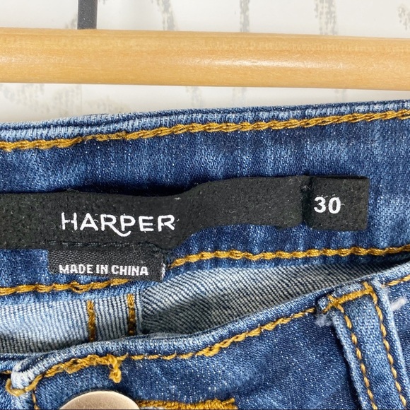 HARPER Distressed Released Hem Stretch Skinny Jean Destroyed - Picture 10 of 14